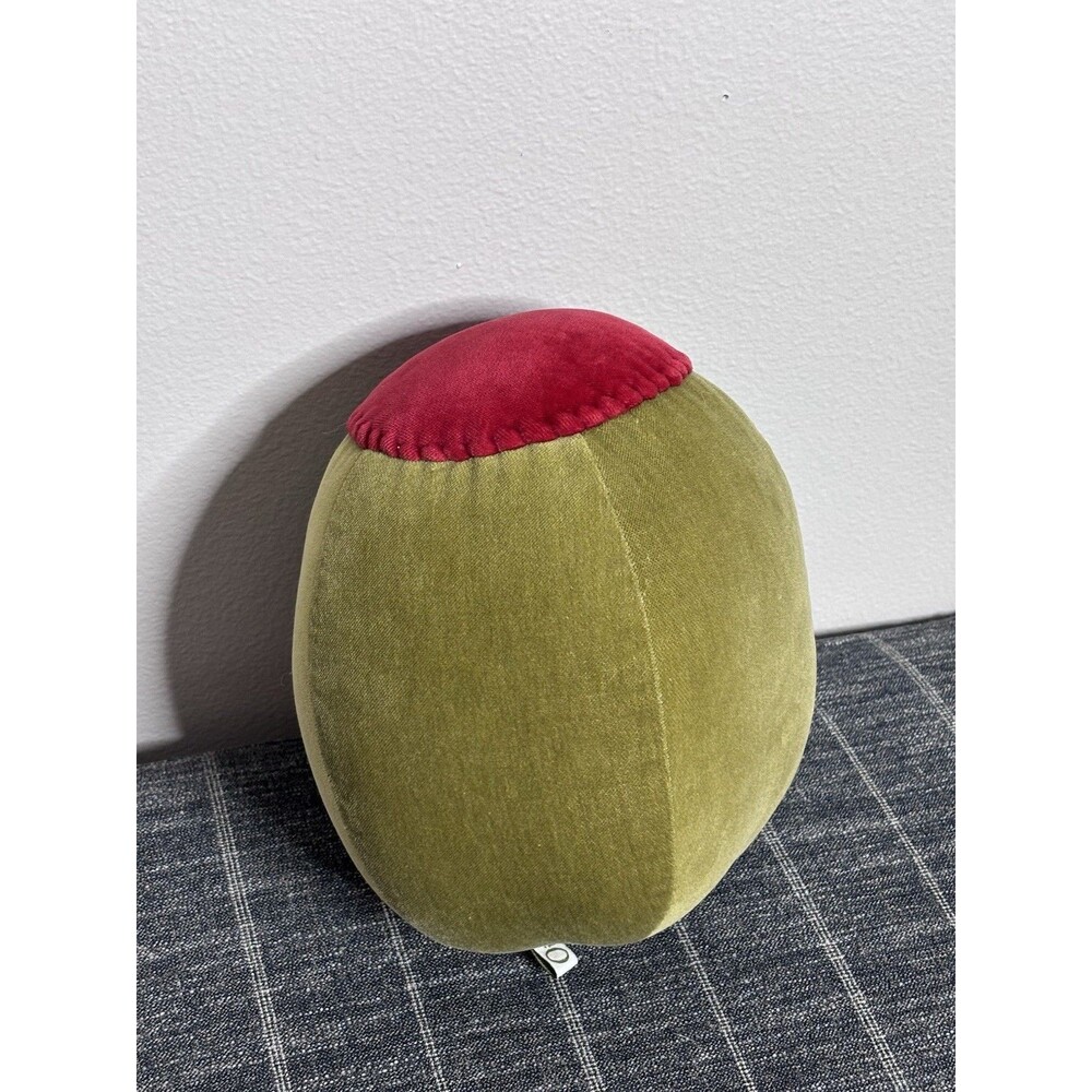 10” Oi San Francisco Pimento Olive Pillow Plush Decor Velvet Martini Bar